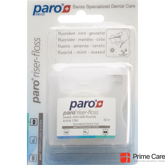 Paro Riser Floss 50m Waxed Mint with Fluoride buy online