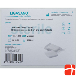 Ligasano Schaumstoff Kompressen 5x5x1cm Steril 10 Stück