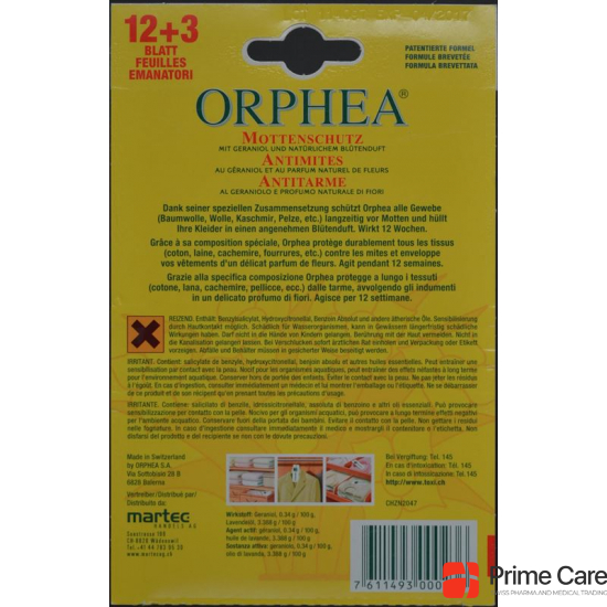 Orphea Mottenschutzblätter 12+3stk Aktion buy online