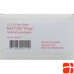 Noton Ear Plus Gehoerschutzpfropfen 12 Blister 3 Paa