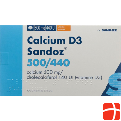 Calcium D3 Sandoz Kautabletten 500/440 Orange 120 Stück