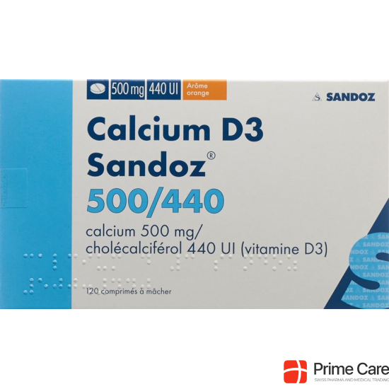 Calcium D3 Sandoz Kautabletten 500/440 Orange 120 Stück buy online