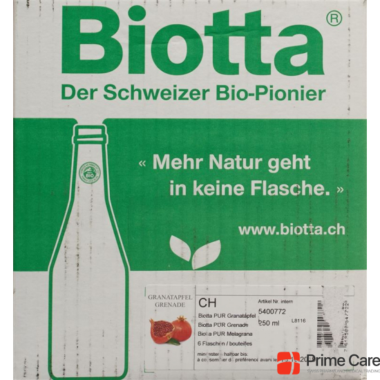 Biotta Bio PUR Granatapfel 6 Flaschen 250ml buy online