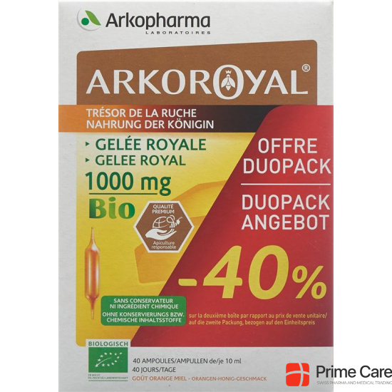 Arkoroyal Gelee Royale 1000mg Duo 2x 20 Stück buy online