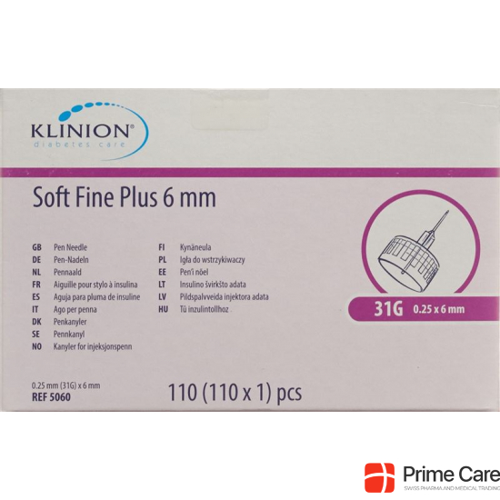 Klinion Soft Fine Pl Pen-Nadel 6mm 31g 110 Stück buy online