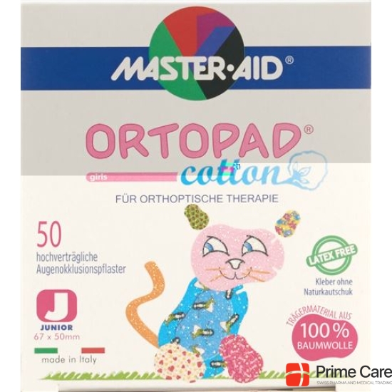 Ortopad Cotton Occlusionspflaster Junior Girls 50 pc