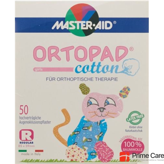 Ortopad Cotton Occlusionspflaster Regular Girl 4 years and 50 pc