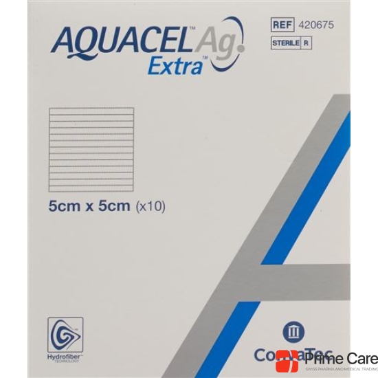 AQUACEL Ag + Extra compress 5x5cm 10 pcs