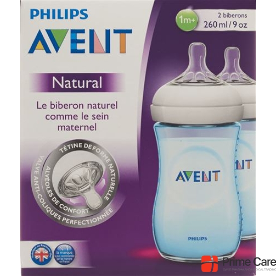 Avent Philips Naturnah Bottle 2x260ml Duo blue