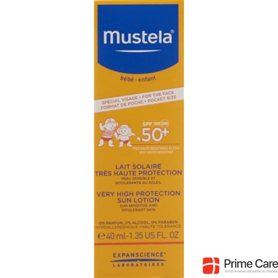 Mustela sun protection sunscreen SPF50 + Face 40ml