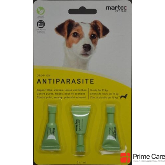 martec PET CARE Drop on antiparasite dog -15kg 3 Tb 1 ml