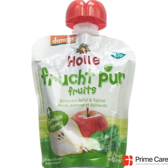 Holle Power Parrot - Pouchy apple pear & spinach 100g