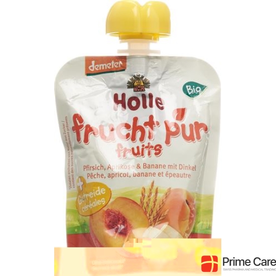 Holle Panda Peach - Pouchy peach apricot and banana with Spelled 100 g