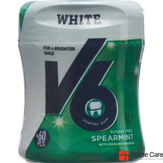 V6 White chewing gum Spearmint Ds 60 pcs