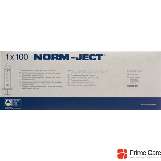 HSW syringe Norm-Ject 10 ml of 2-piece eccentric 100 pcs