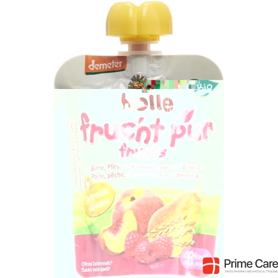 Holle Pear Pony - Pouchy pear peach & raspberry with Spelled 100 g