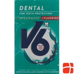 V6 Dental Care Gum Spearmint + fluorides Box