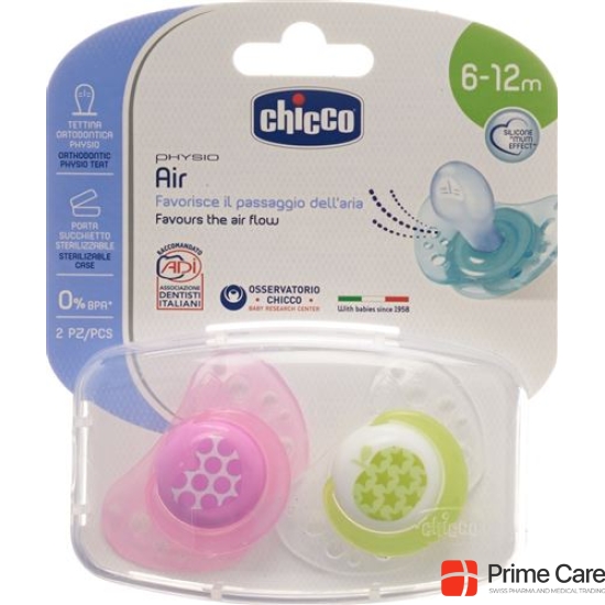 Chicco Physiological Soother silicone medium PINK 6-16m CASE IT / EN / FR