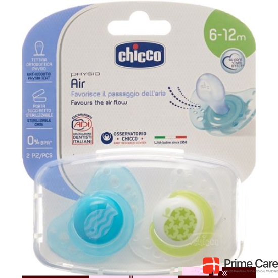 Chicco Physiological Soother silicone medium BLUE 6-16m CASE IT / EN / FR