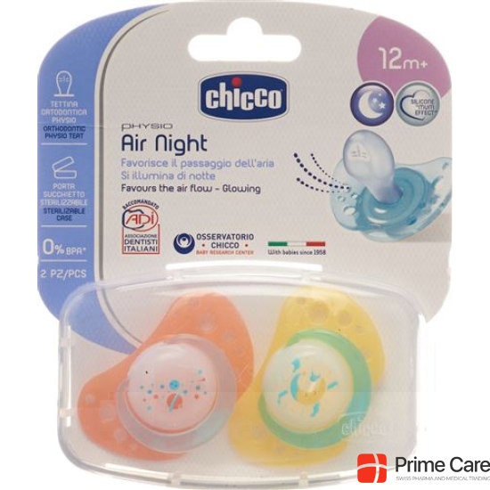 Chicco Physiological Silicone Soother GLOWING maxi 16-36m CASE IT / EN / FR