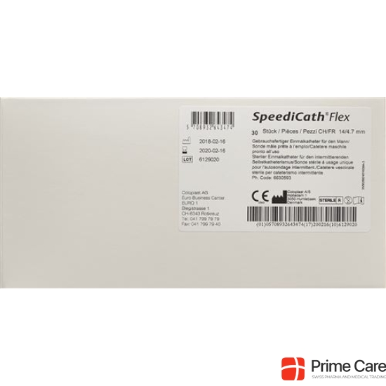 SpeediCath Flex coated disposable catheter CH14 33cm male 30 pc