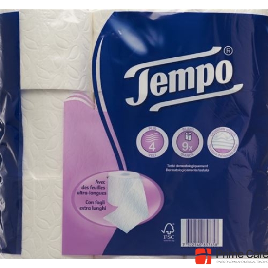 Tempo toilet paper Premium white 4lagig 110 sheets of 16 pieces