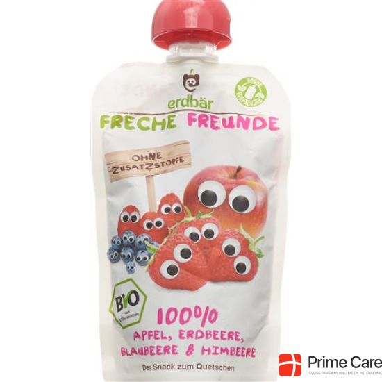 Freche Freunde Quetschmus Apfel, Erdbeere, Blaubeere & Himbeere 100g buy online