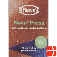 Flawa Novapress fleece bandage 7.5cmx4.5m blue latex-free