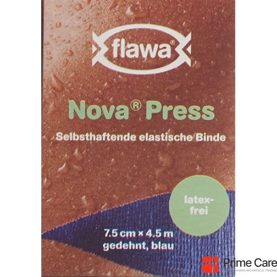 Flawa Novapress fleece bandage 7.5cmx4.5m blue latex-free