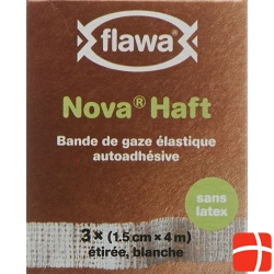 Flawa Nova prison cohesive elastic gauze bandage 1.5cmx4m latex-free 3 pcs