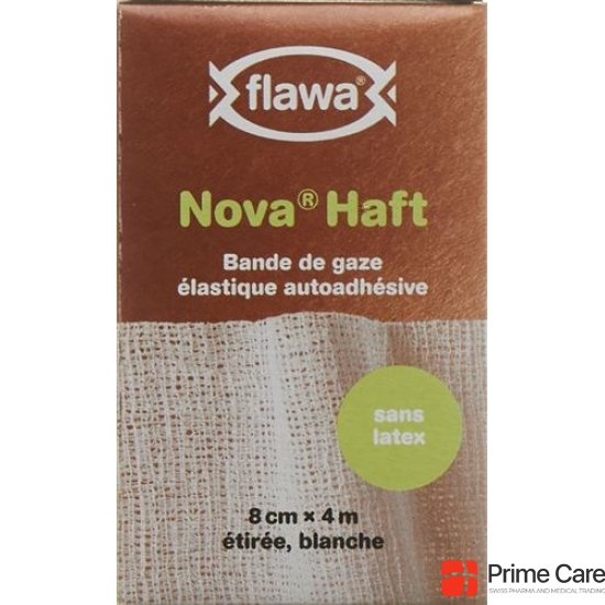 Flawa Nova prison cohesive elastic gauze bandage 8cmx4m latex-free