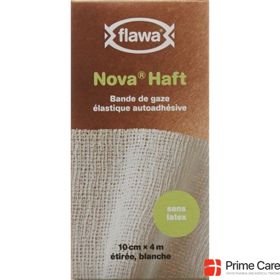 Flawa Nova prison cohesive elastic gauze bandage 10cmx4m latex-free