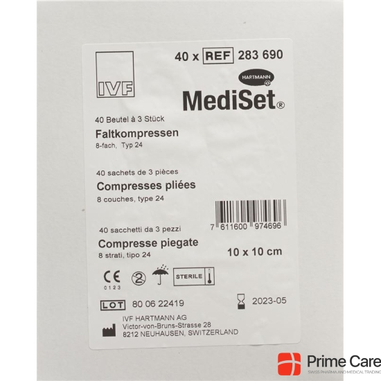 MediSet Faltkompressen Typ 24 8-fach 10x10cm 3 Stück buy online