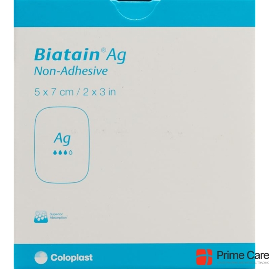 Biatain Ag Non-Adhesive Schaumverband 5x7cm 5 Stück buy online