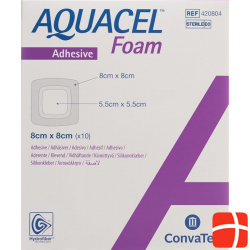 Aquacel Foam 8x8cm Adhesive 10 Stück