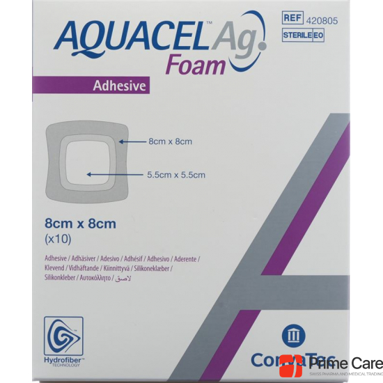 Aquacel Ag Foam 8x8cm Adhesive 10 Stück buy online