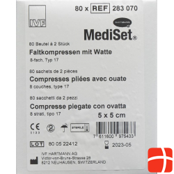 MediSet Faltkompressen mit Watte 5x5cm Typ 17 8-fach 80x 2 Stück