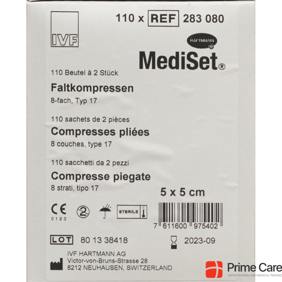MediSet Faltkompressen 5x5cm Typ 17 8-fach 2 Stück buy online
