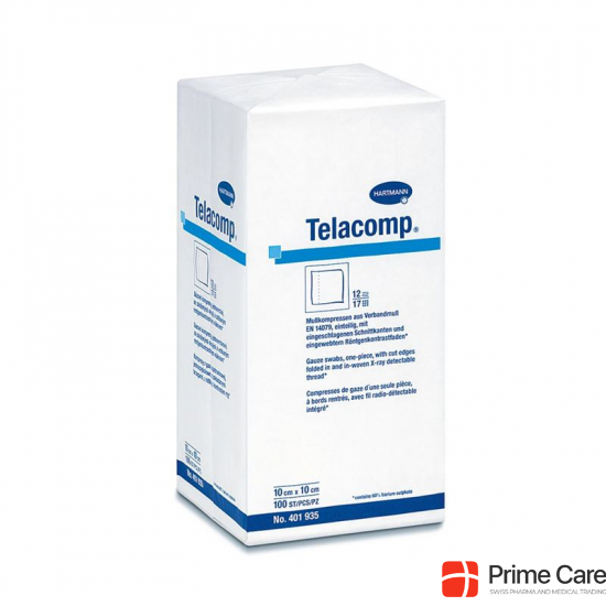 Telacomp 7.5x7.5cm Steril 12 Fach 12x 10 Stück buy online