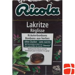 Ricola Lakritze Kräuterbonbons ohne Zucker mit Stevia Box 50g
