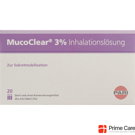 Pari Mucoclear Inhalationslösung 3% NaCl 20 Ampullen 4ml buy online
