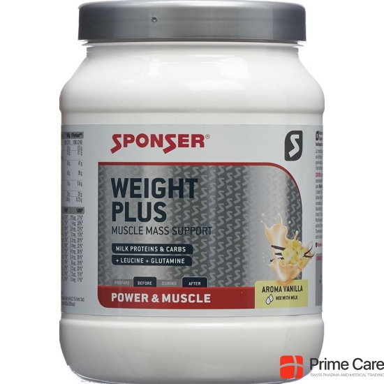 Sponser Weight Plus vanilla powder can 900 g