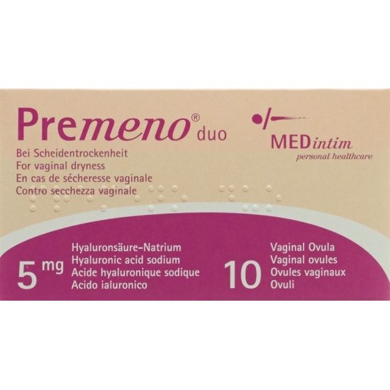 Premeno Duo Vag Supp 5 mg 10 pcs