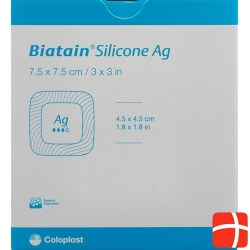 Biatain Silicone Foam Dressing Ag 7.5x7.5cm self-adhesive 5 pcs