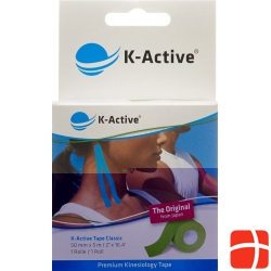 K-Active Kinesiology Tape Classic 5cmx5m green water repellent