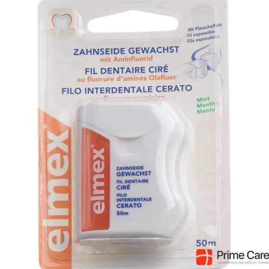 elmex dental floss waxed 50m