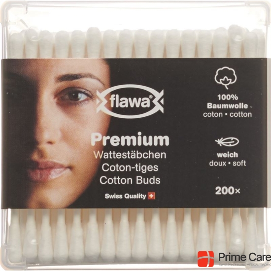 Flawa premium cotton swab Ds 200 pcs