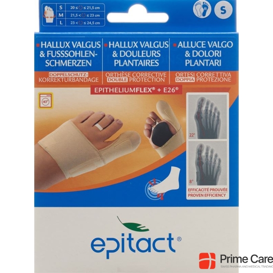 Epitact flexible double protective bandage correction hallux valgus TAG S 20-21.5cm right