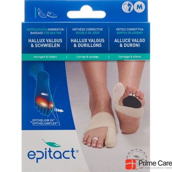 Epitact flexible double protective bandage correction hallux valgus DAY M 21.5-23cm right