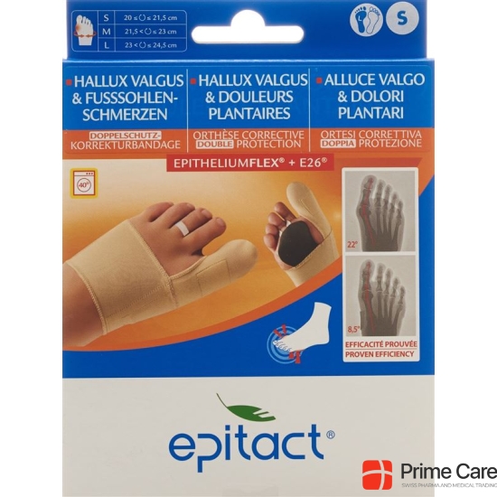 Epitact flexible double protective bandage correction hallux valgus TAG S 20-21.5cm left